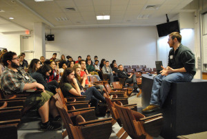 UCONN SSDP chapter leader Tyler Williams leading a Skills Exchange workshop