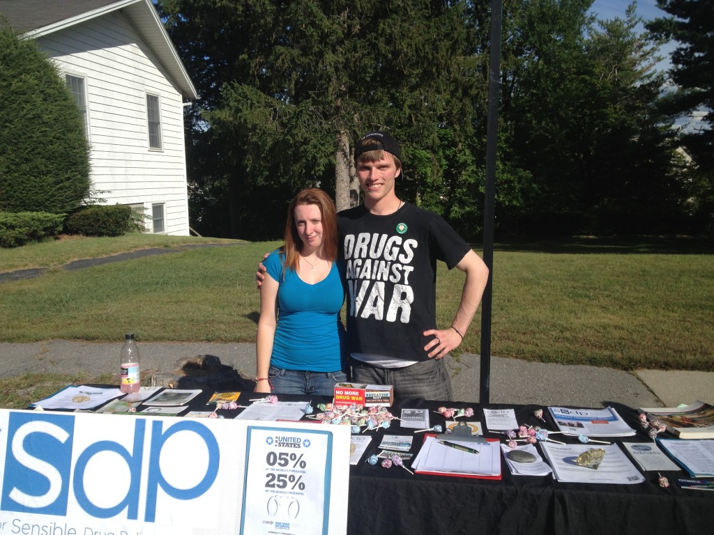 Fitchburg State University SSDP tabling on campus