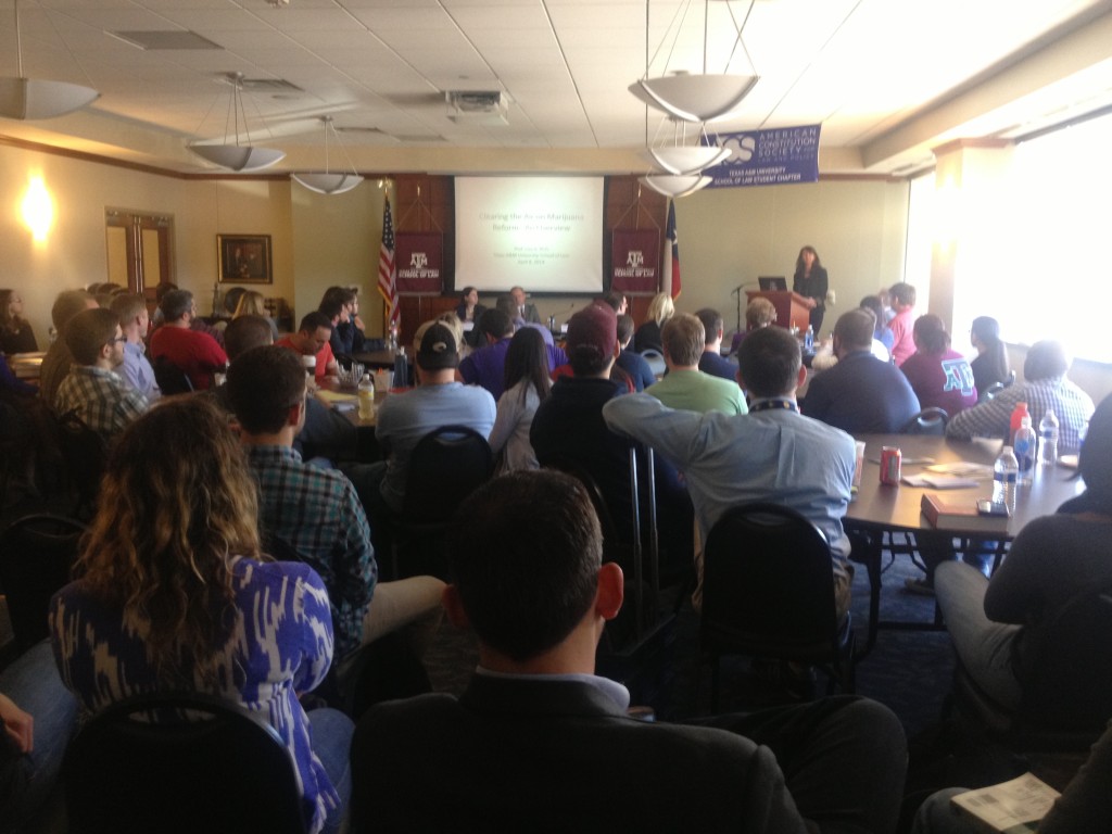 Texas A&M Law's first chapter event: Clearing the Air on Marijuana Reform